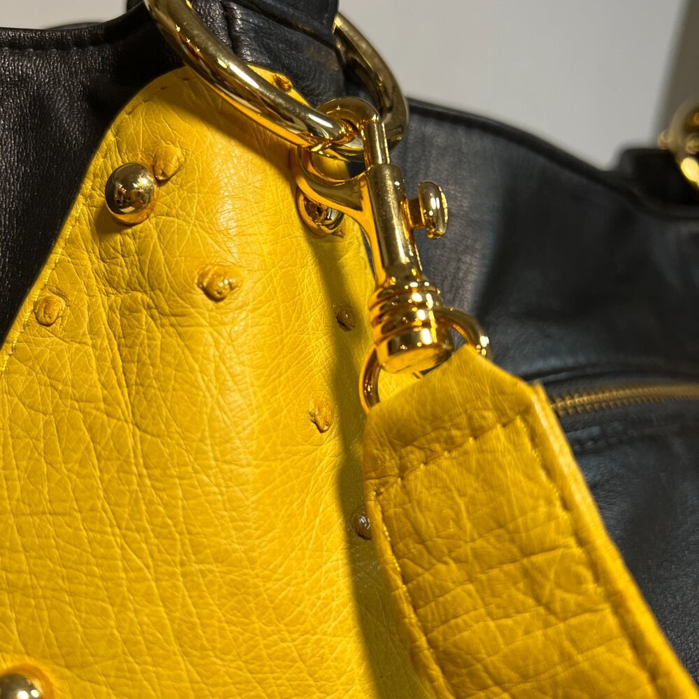Black leather purse - Bolingo By Susan Todd Bag Yellow and Black 👜 - Picture 5 of 7